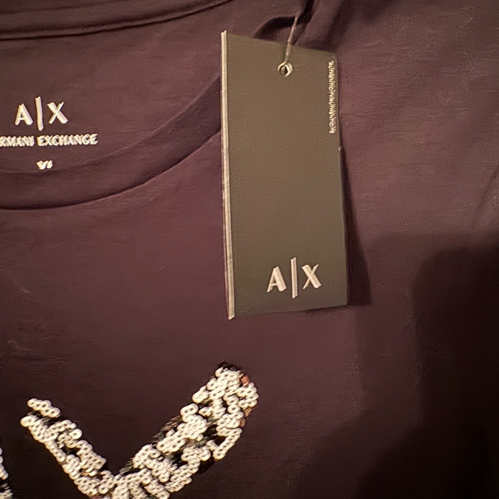 Armani Exchange Black T-Shirt for Women - Picture 4 of 5